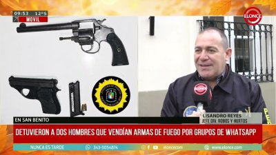 Detuvieron a dos hombres que ofrec&iacute;an armas por WhatsApp